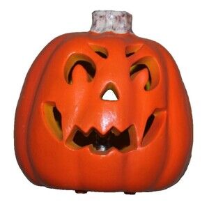 The Paper Magic Group Pumpkin Halloween 5" Jack O Lantern Blow Mold Vintage 1998